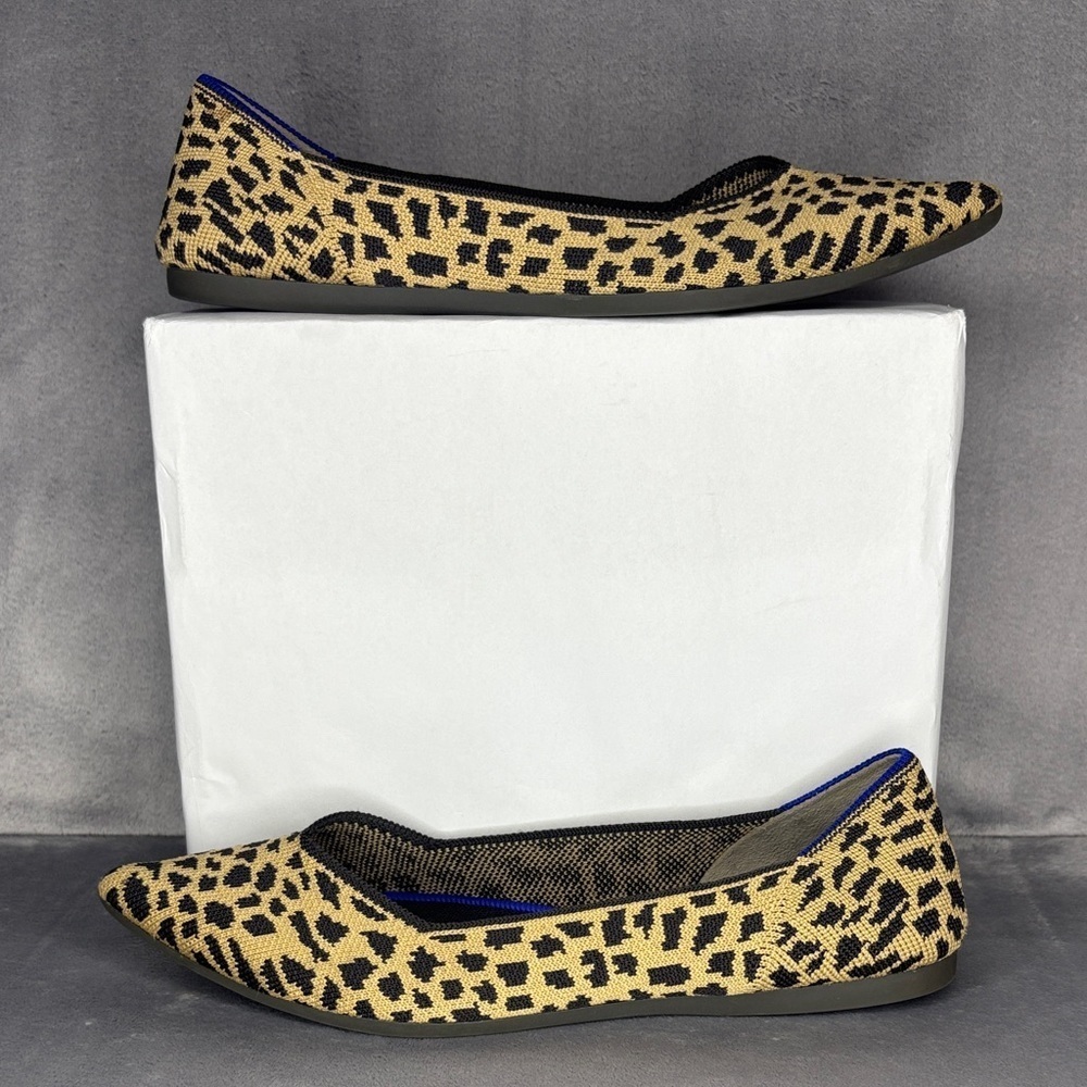 Rothy’s Leopard Print Pointed Flats Brown Black Knit Size 8 - Picture 8 of 9